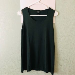 Eileen Fisher Forest Green Silk Blend Shell